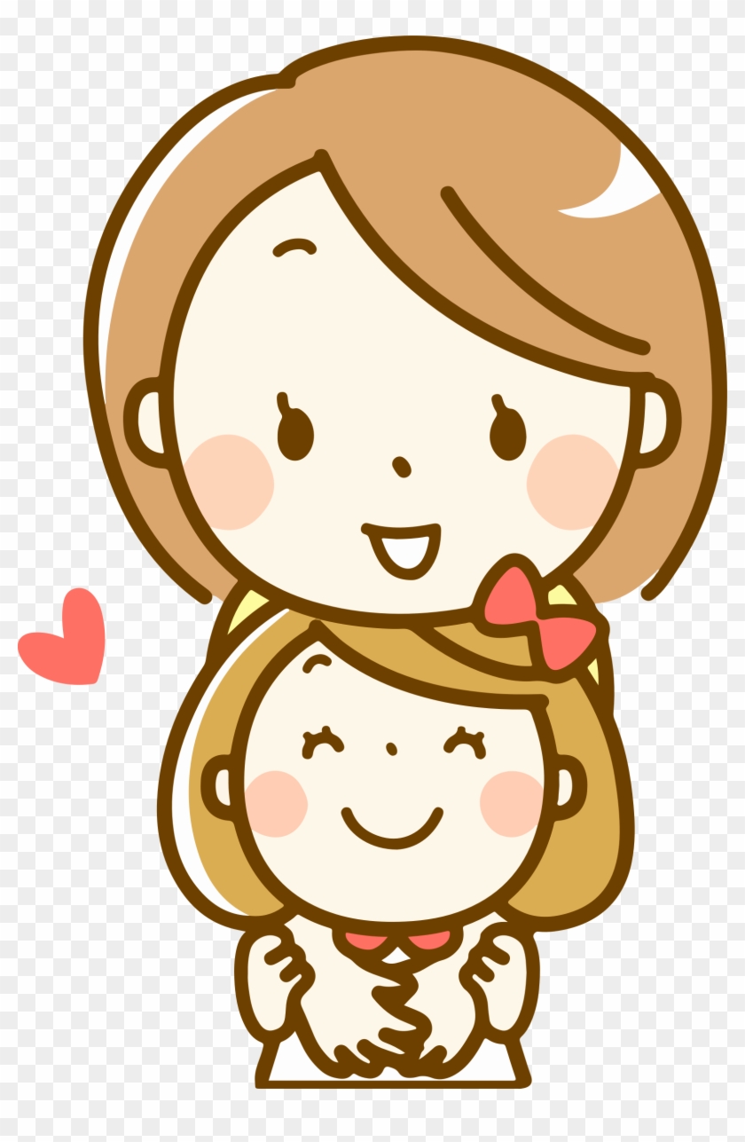 Big Image - Cute Mother And Daughter Cartoon #609316