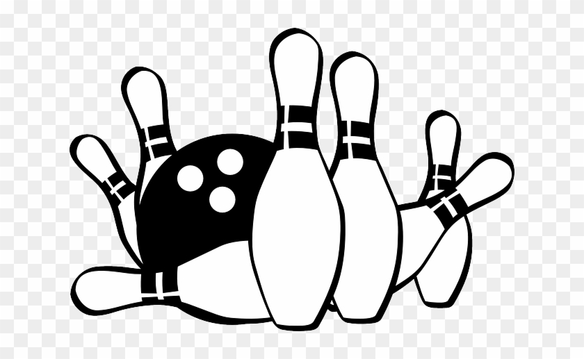 Pin Bowling Alley Lane Clipart - Bowling Black And White #609430