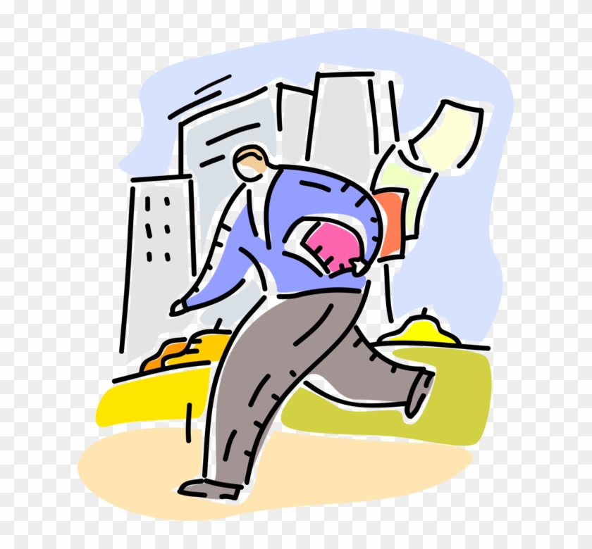 Vector Illustration Of Businessman Running Late Loses - Vector Illustration Of Businessman Running Late Loses #609764