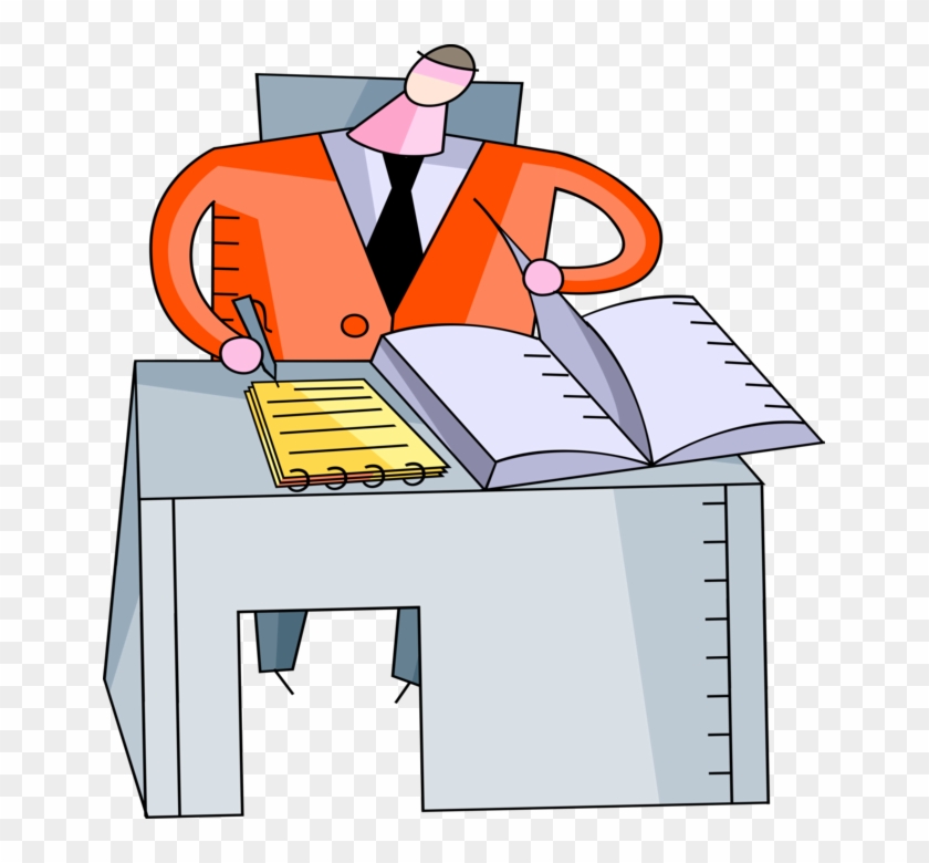 Vector Illustration Of Businessman Completes Business - Cartoon #609775