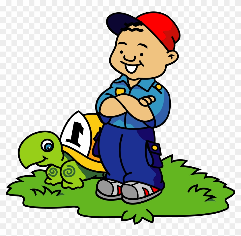 Boy And Turtle Clip Art From The Openclipart - Fire Safety For Kids #609821