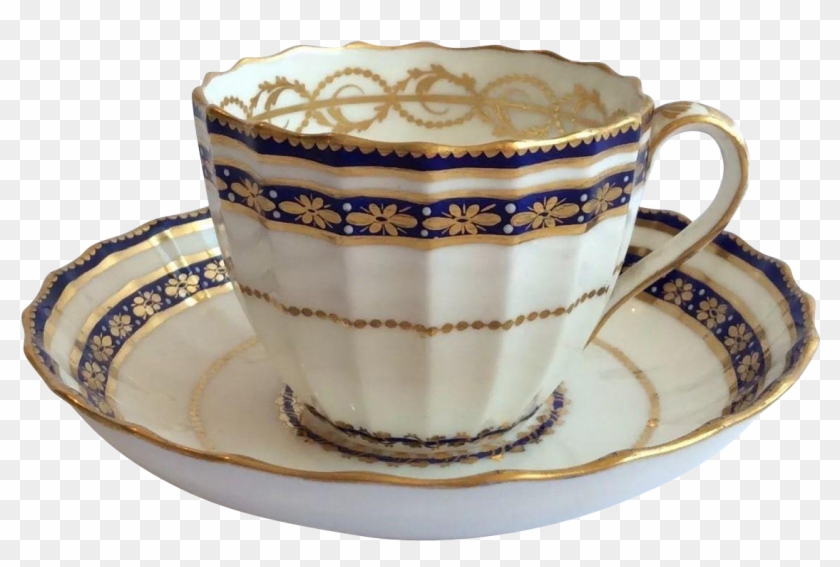 Derby Crown Period Fluted Tea Cup & Saucer C - Saucer #609901