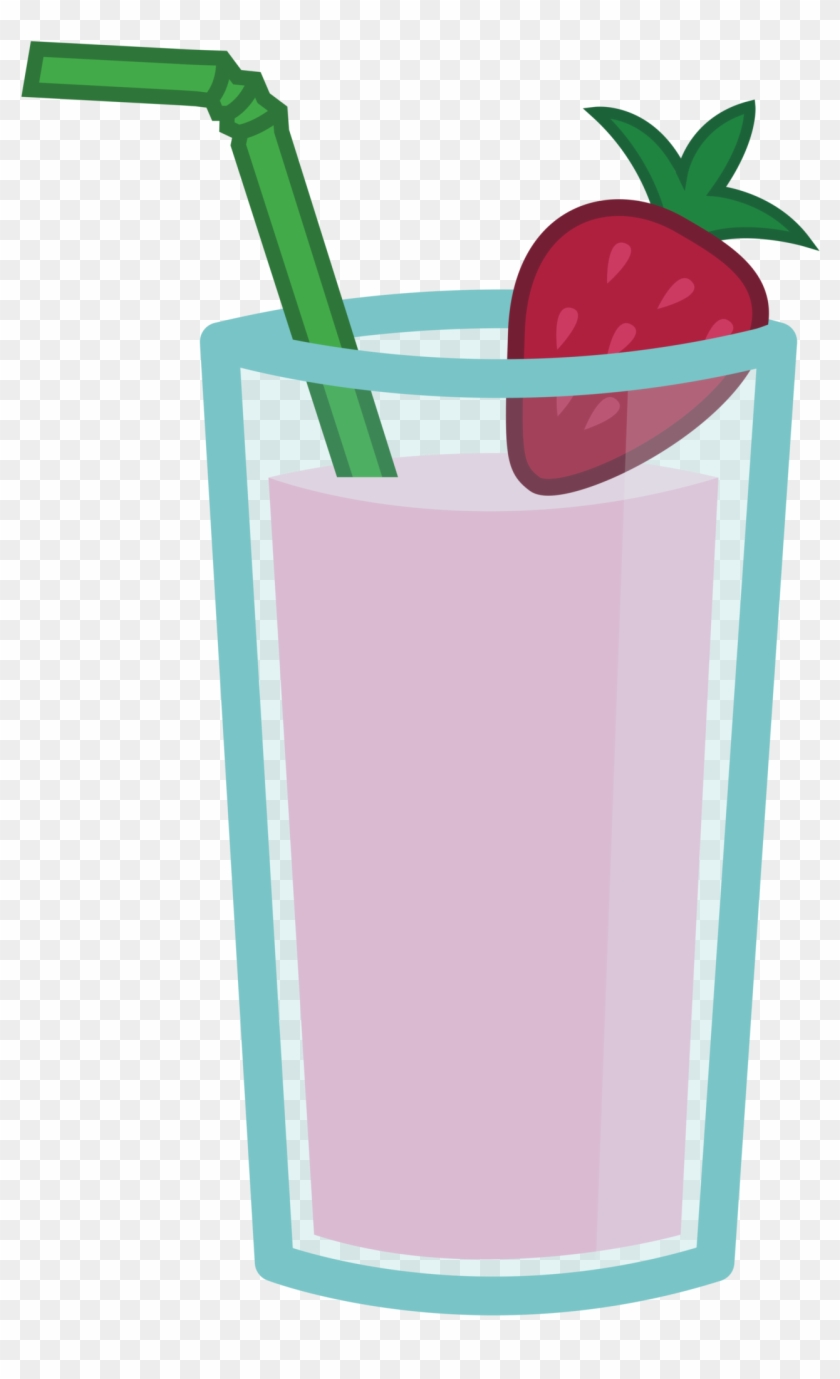 Straw Clipart Green - Strawberry Banana Smoothie Cartoon #610016