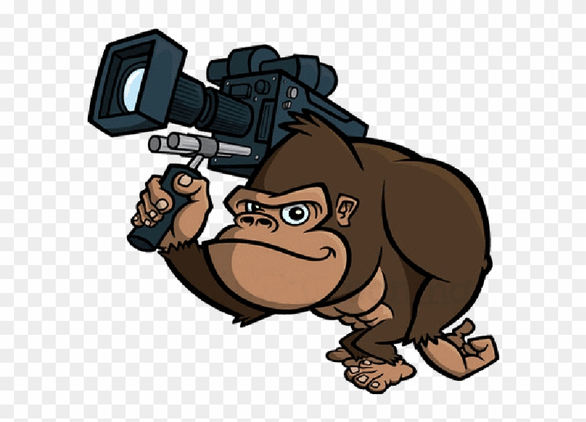 Brown Gorilla Cartoon Clip Art Images - Gorilla Holding A Camera #610069