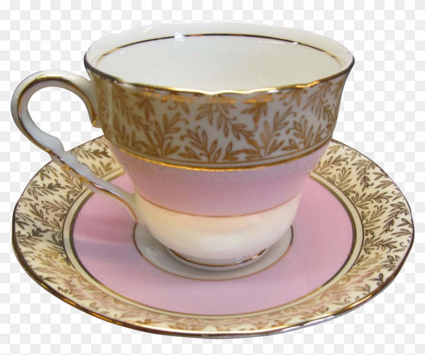 Royal Stafford Tea Cup And Saucer Pink With Gold Trim - Saucer #610119