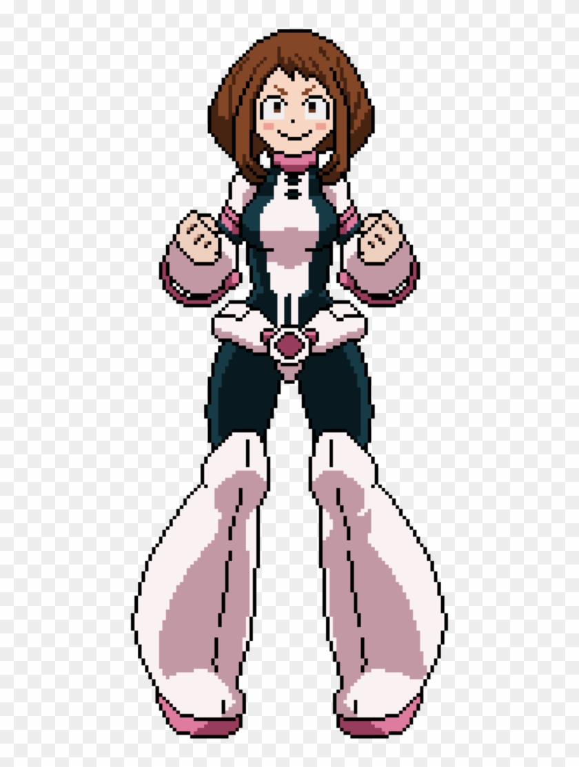 Ochako Uraraka Pixel Art By Nezz94 - 麗日お茶子 きゃらぺた Sサイズ 「僕のヒーローアカデミア」 #610165