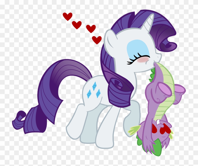 Rarity And Her Prize - Mlp Spike Kissing Rarity #610312