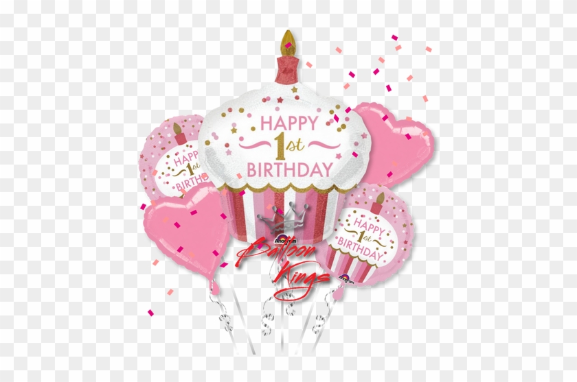 1st Birthday Girl Cupcake Bouquet - Happy 1st Birthday Girl #610353