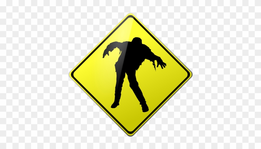 Caution Zombies - Winding Road Ahead Sign #610480