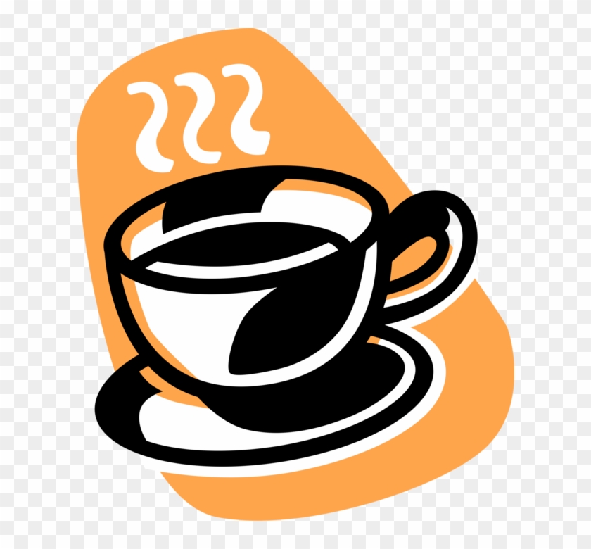 Vector Illustration Of Cup Of Hot Freshly Brewed Coffee - Vector Illustration Of Cup Of Hot Freshly Brewed Coffee #610620