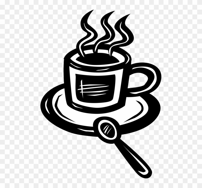 Vector Illustration Of Cup Of Hot Freshly Brewed Coffee - Vector Illustration Of Cup Of Hot Freshly Brewed Coffee #610639
