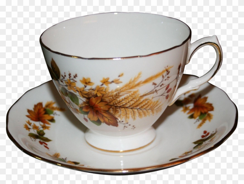 Vintage Queen Anne Bone China Tea Cup And Saucer With - Tea Cup And Saucer Transparent #610669