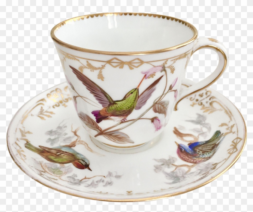 Rare Teacup, Hand Painted Birds By John Randall, Coalport - Saucer #610697
