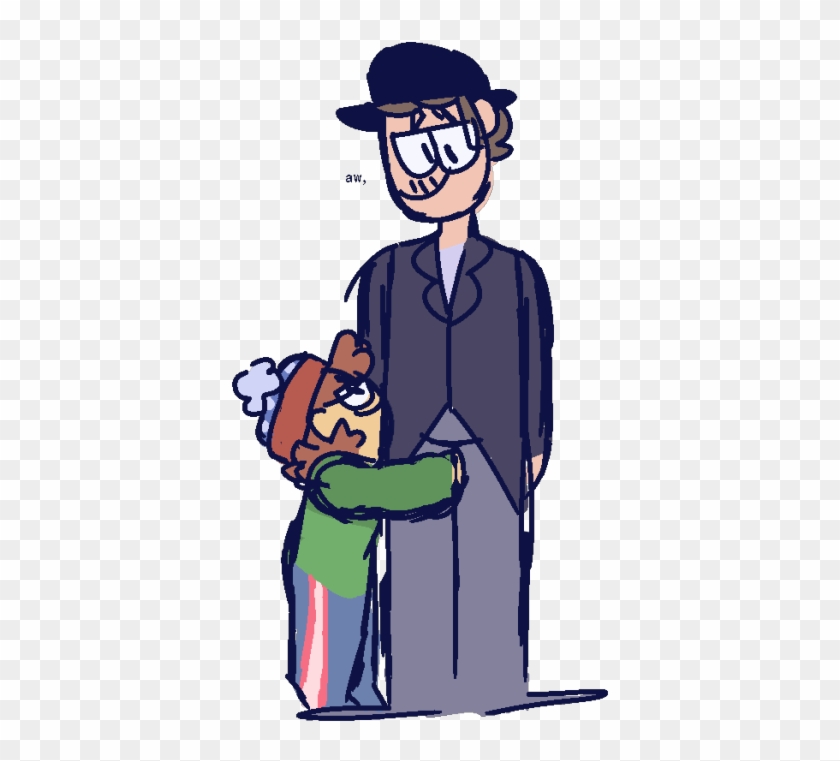 Local Shortie Hugs Tall Man's Leg Because He's Too - Cartoon #610814