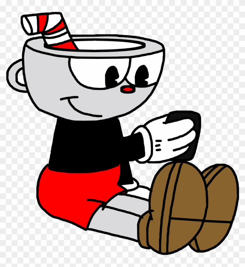 Cuphead Using Smartphone By Marcospower1996 Cuphead - Cartoon #610918