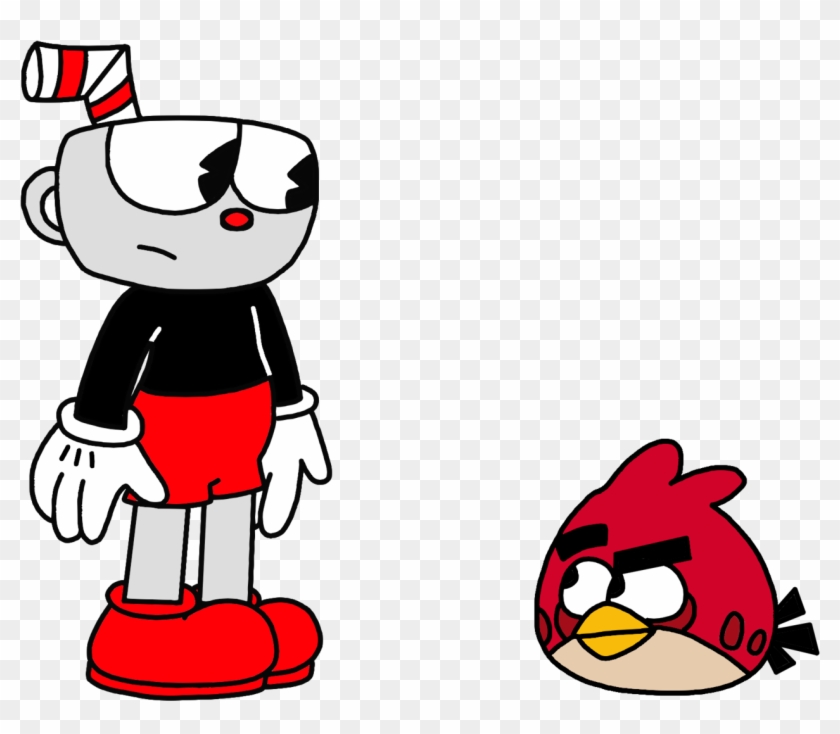 Cuphead Meets Red By Marcospower1996 Cuphead Meets - Angry Birds Cuphead #610929