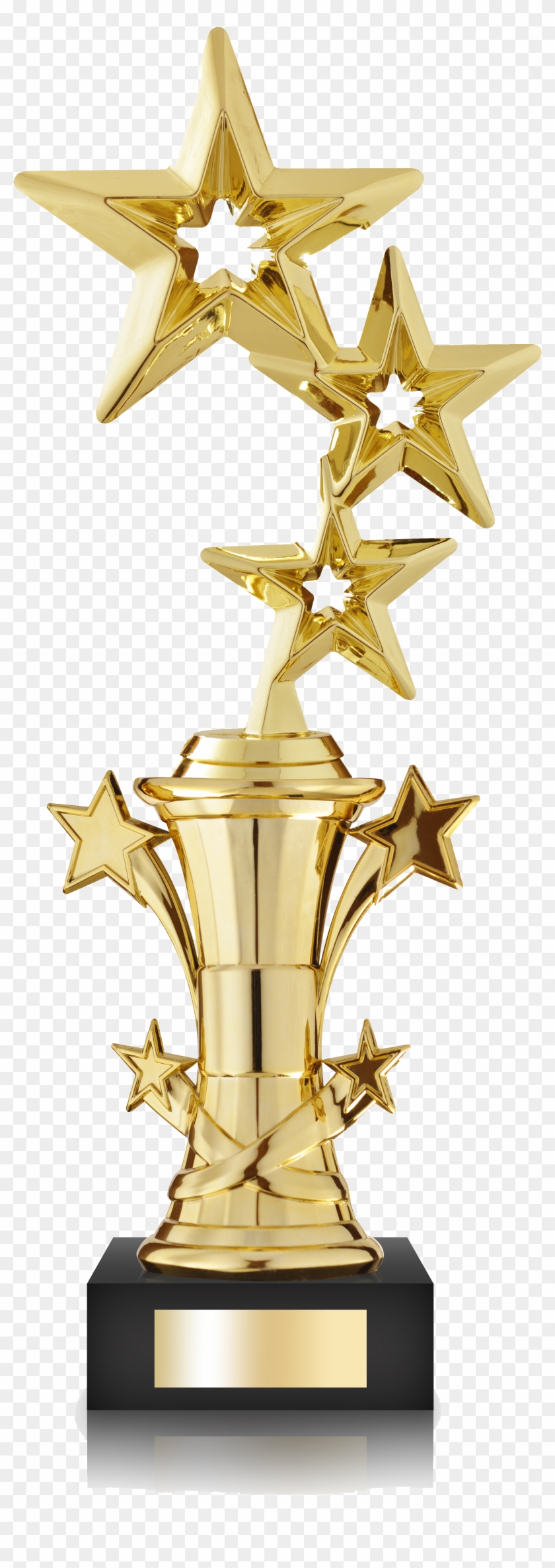 Gold Trophy With Multiple Stars - Transparent Star Trophy Png #610955