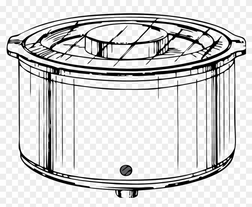 Crockpot Black White Line Art 999px 117 - Crock Pot Clip Art #611025