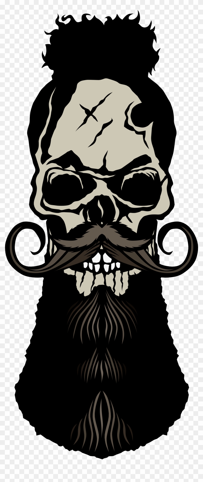 Tee-shirt Tete De Mort Hipster Crane Skull Barbu - Skull #611171