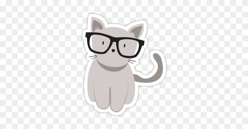 Hipster Cat - Cat Drawing Tumblr Png #611194