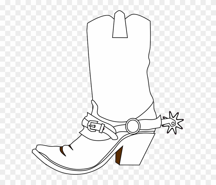 Cowboy Boots, Spurs, Boots, Western Boots, Bronco Boots - Western Clip Art Black And White Free #611222