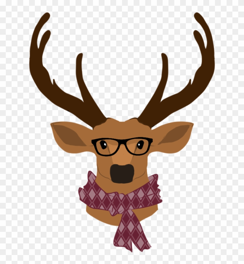 Hipster Deer By Laikendesignz - Reindeer Hipster Png #611269