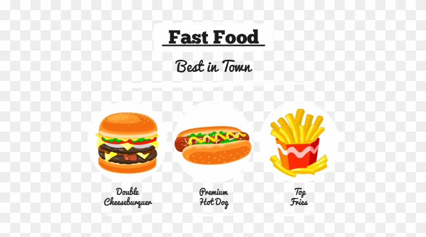 Fast Food Illustration, Burger, Hot Dog And French - Illustration #611540