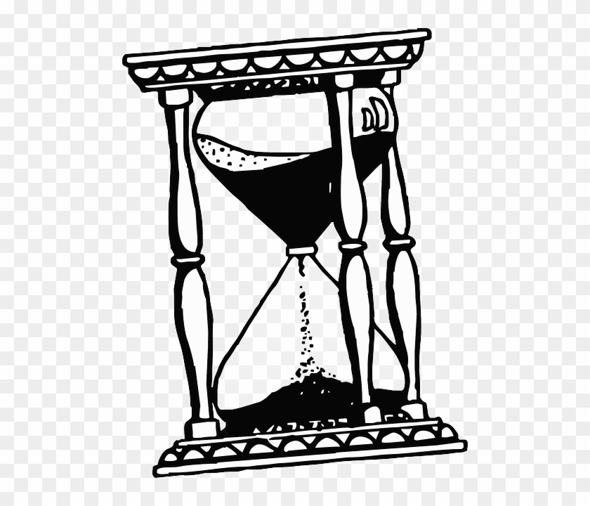 Sand Glass Drawing Cartoon Time Free Hour Clock - Hourglass Drawing Png #611614