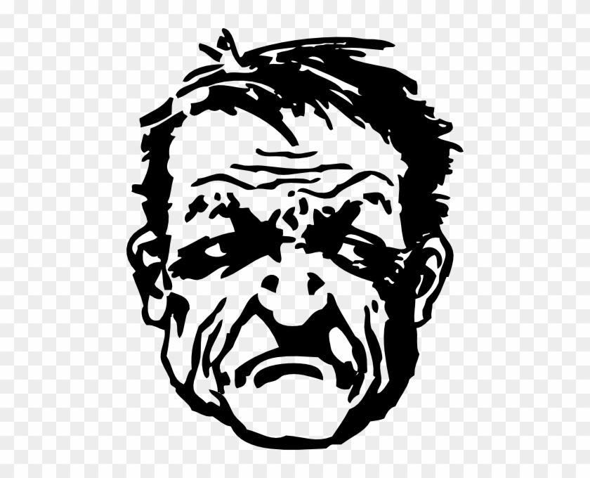 Man Face Clipart Black And White , Png Download - Man Face Clip