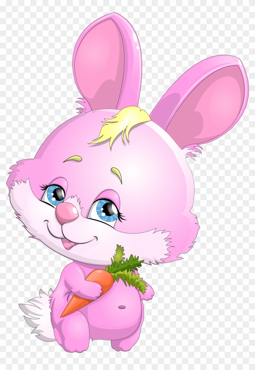 Unique Cute Bunny Clip Art Medium Size - Pink Bunny Clip Art #611896