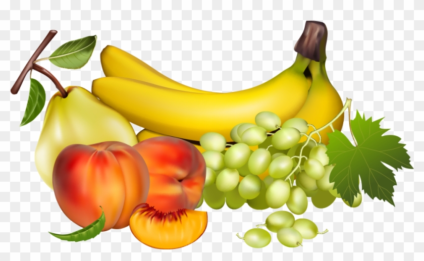 Fruit Banana Grape Clip Art - Fruit Banana Grape Clip Art #612183