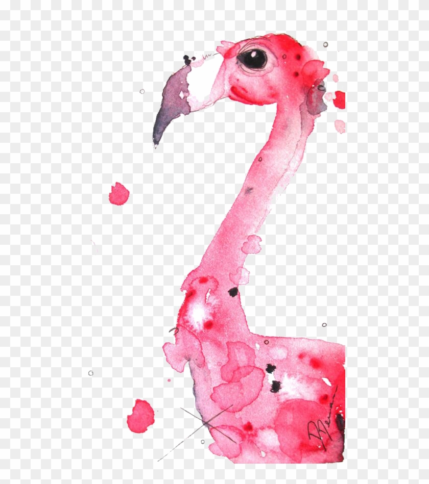 Flamingo Watercolor Painting Illustration - Flamingo Watercolor #612124