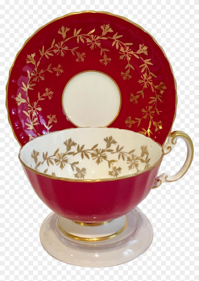 Offered Here In Gorgeous Red By Aynsley Bone China - Teacup #612303
