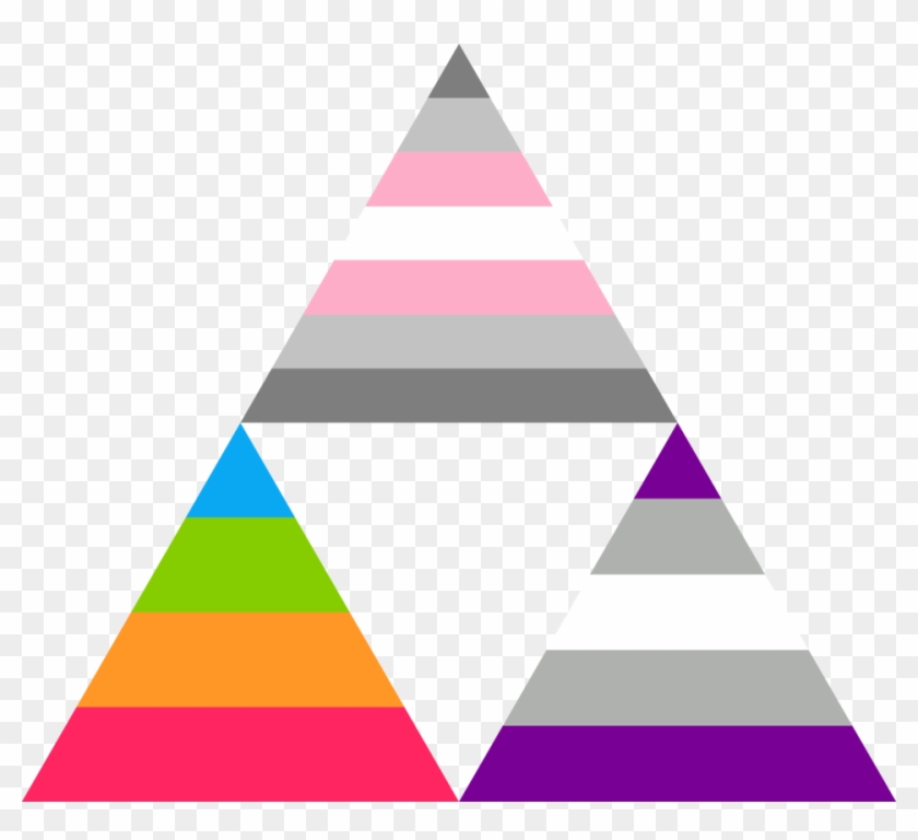 Demigirl Panromantic Gray Asexual Triforce By Pride-flags - Nonbinary Gray Panromantic Asezual #612405