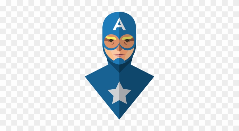 Captain America Flat Design - Minimalismo Design #612412