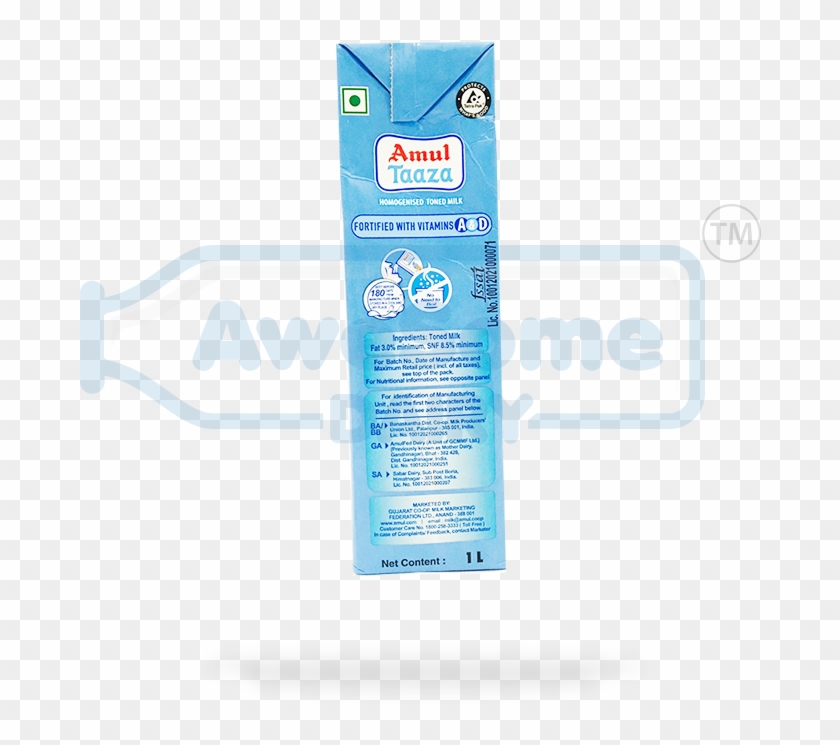 Awesome Dairy Amul Taaza Toned Milk 1 Liter - Mouthwash #612762