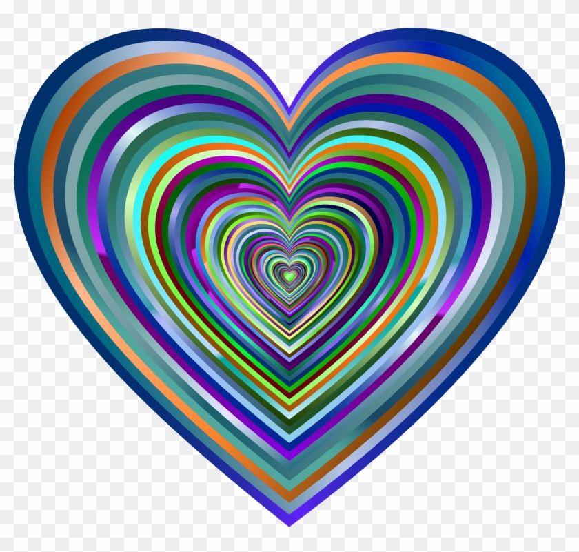 Hearts Tunnel 3 - Free Psychedelic Heart Clip Art #612843