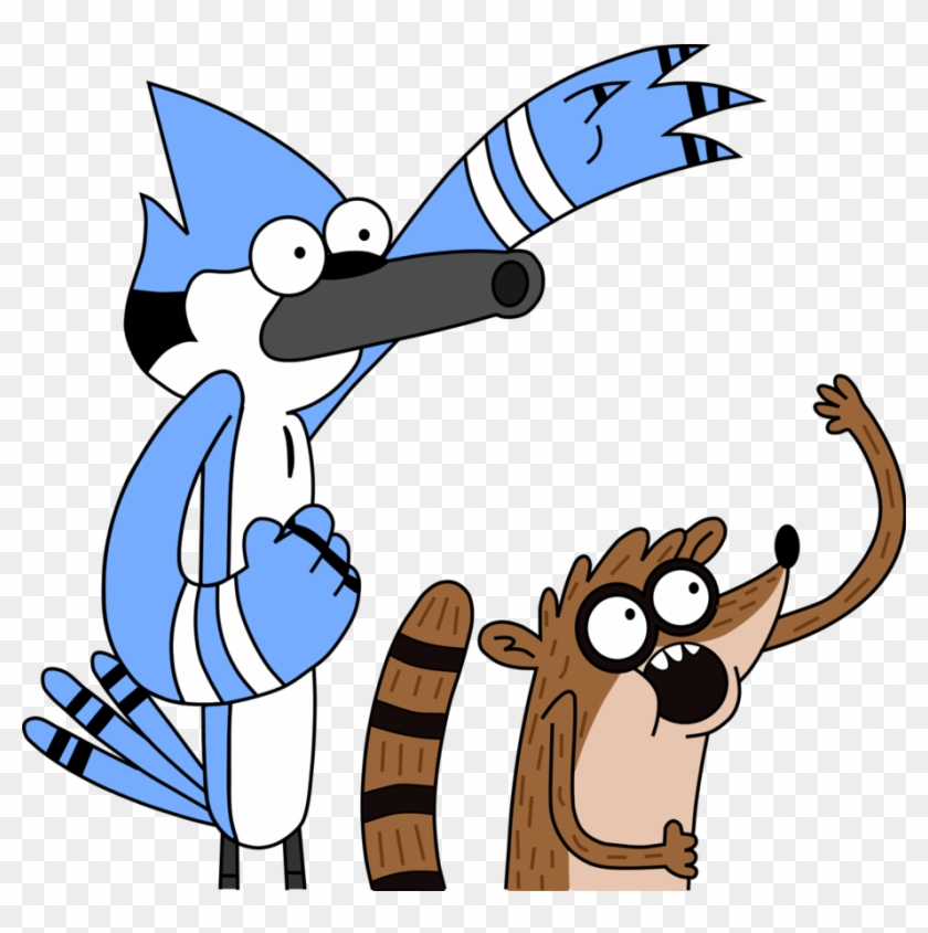 Cartoon Cartoonnetwork Regularshow Mordecai Rigby Freet - Mordecai And Rigby Cartoon #612981