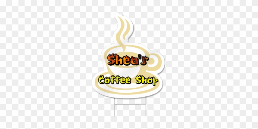 Coffee Cup Shaped Sign - Dessert #613090