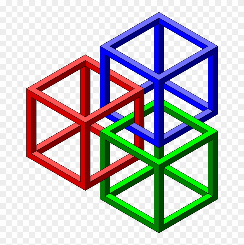 Illusion Clipart - Impossible Cubes #613225