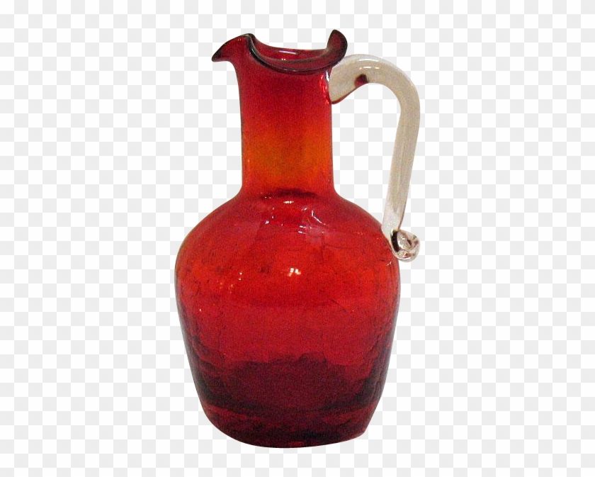 Vintage Pilgrim Ruby Crackle Pitcher 1950-60s Very - Jug #613280