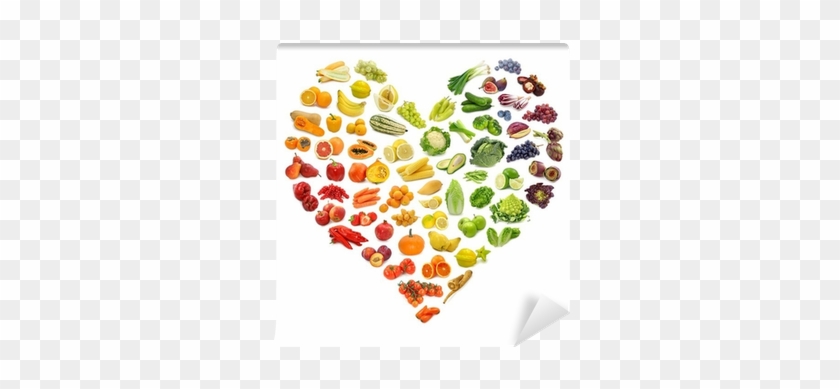 Rainbow Heart Of Fruits And Vegetables Wall Mural • - Anti-inflammatory Cookbook: A Healthy, Natural Method #613512