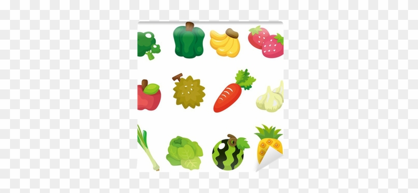 Fotomural Frutas Verduras Y Juego De Dibujos Animados - Frutas De La Sierra Animados #613579