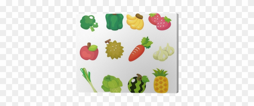 Cuadro En Lienzo Frutas Verduras Y Juego De Dibujos - Legumes Desenhgo #613585