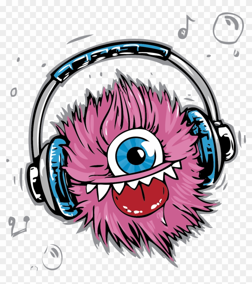 T-shirt Headphones Monster Cable Clip Art - Rosa Monster-graffiti-backsteinmauer-mausunterlage #613615