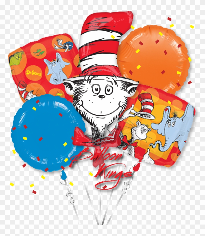 Dr Seuss Cat In The Hat Bouquet - Bouquet Dr. Seuss Balloon - Mylar Balloons Foil #614138