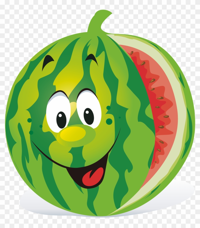 Watermelon Cartoon Fruit Clip Art - Smiling Watermelon #614219