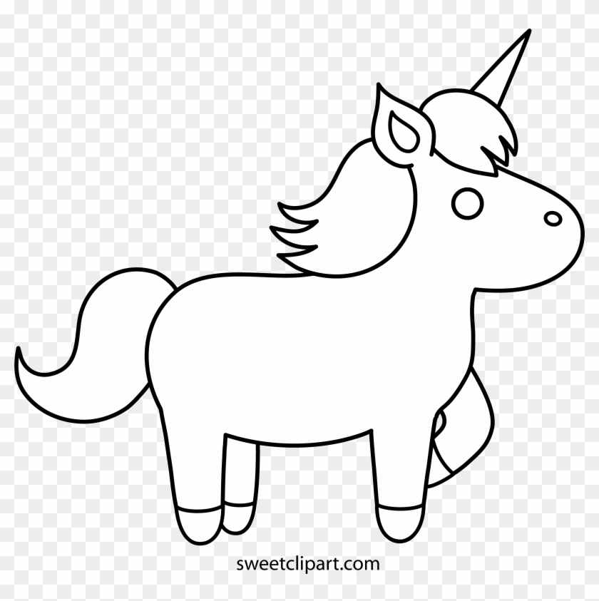 White Unicorn Clipart 3 By Charles Outline Of A Unicorn Free