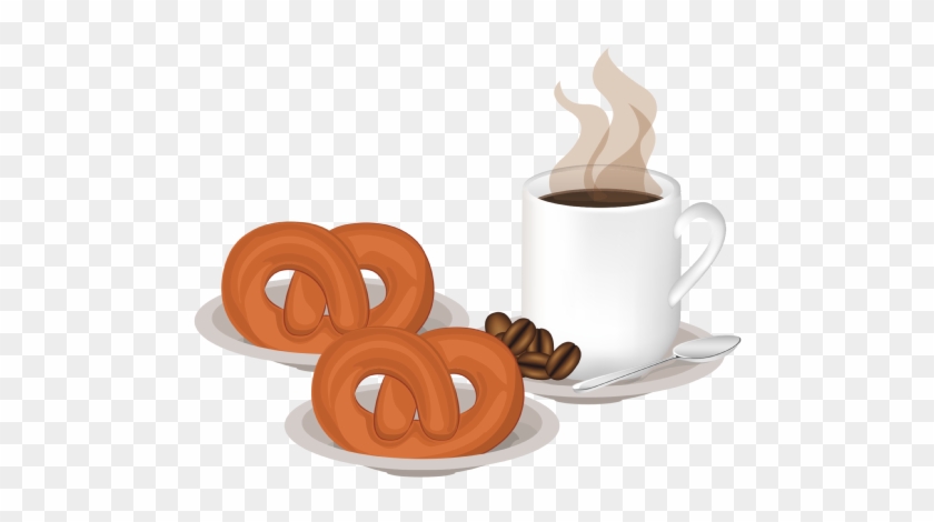 Pretzel And Coffee Mug - Hrnek S Čajem Kreslené #614304