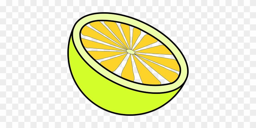 มะนาว, ตัด, สีเหลือง, ผลไม้, น้ำผลไม้ - Lemon Clip Art #614441